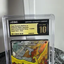 CGC PRISTINE 10 Team Rocket's Moltres ex 112/098 2025 sv10 Japanese Pokemon TCG - Image 5