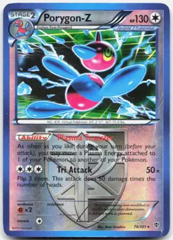 Pokemon TCG Porygon-Z (Team Plasma) Plasma Blast Holo Rare 74/101 Reverse Holo - Image 1