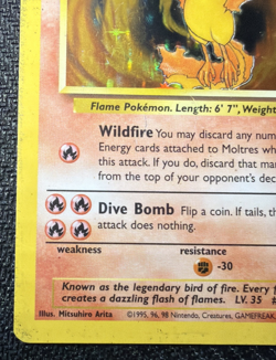 Moltres 12/62 Holo Rare Fossil Pokemon Unlimited Holo MP/HP - Image 5
