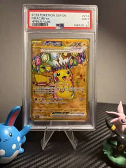 2024 POKEMON SSP EN-SURGING SPARKS HYPER RARE #247 PIKACHU EX PSA 9 - Image 1