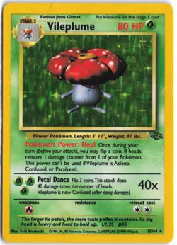 Vileplume 15/64 Holo Rare Jungle Pokemon Unlimited Holo HP - Image 1