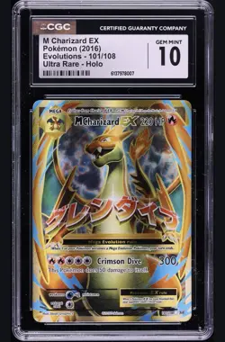 CGC 10 GEM MINT 💎 Pokemon 2016 M Charizard EX Holo Mega Evolutions 101/108 - Image 1