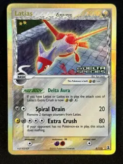 Pokemon TCG Latias Reverse Holo Rare Delta Species 8/113 DAMAGED - Image 1