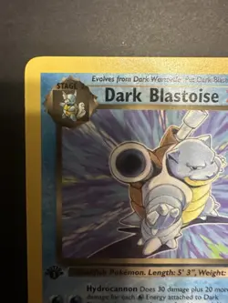 Dark Blastoise 1st Edition 20/82 Team Rocket Regular Non Holo Rare MP Pokemon - Image 2