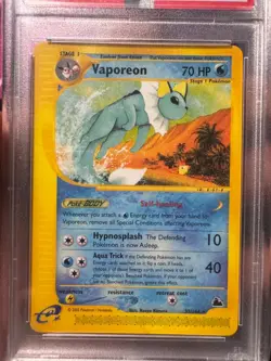 Pokemon Vaporeon Skyridge NO Holo Rare #33 PSA 9 Mint - Image 3