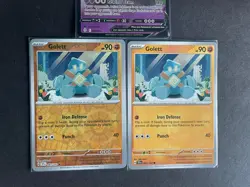 Golurk V Evolving Skies + Golett (x2/1 RevHOLO) 3-card mixed Pokemon lot - PWE - Image 4
