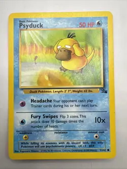 Psyduck 53/62 Fossil Set Vintage Common Pokemon Card LP - Image 1