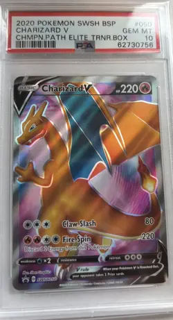 2020 Pokemon Champion's Path ETB Promo Charizard V SWSH050 - PSA 10 GEM MINT - Image 1