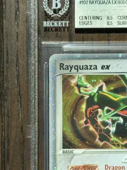 Pokemon Rayquaza EX HOLO Rare 2005 EX Deoxys #102, BGS 8.5, NM-MT - Image 2