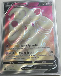Pokemon Alcremie v TCG Shining Fates Holo Ultra Rare Card 064/072 NM/M Condition - Image 1