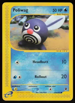 Poliwag 125/165 Common Expedition Base Set Pokemon Moderately Played - Image 1
