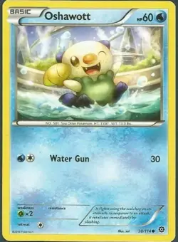 POKEMON CARD OSHAWOTT 30/114 NO 501 SEA OTTER POKEMON TCG CCG - Image 1