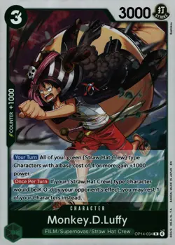 One Piece The Azure Sea's Seven Monkey.D.Luffy #OP14-034 - Image 1