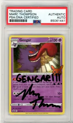 PSA Signed Marc Thompson Gengar 057/198 Holo Trick or Trade Pokemon Card - Image 1