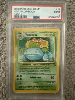 Pokemon TCG Venusaur Base Set 2 Holo Unlimited Rare Card 18/130 PSA 9 - Image 1