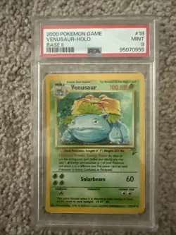 Pokemon TCG Venusaur Base Set 2 Holo Unlimited Rare Card 18/130 PSA 9 - Image 2