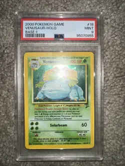 Pokemon TCG Venusaur Base Set 2 Holo Unlimited Rare Card 18/130 PSA 9 - Image 3
