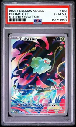 2025 Pokemon Mega Evolutions - Bulbasaur Illustration Rare No. 133 PSA 10 - Image 1