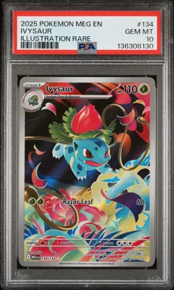 PSA 10 IVYSAUR #134 2025 POKEMON MEG EN-MEGA EVOLUTION ILLUSTRATION RARE - Image 1