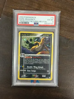 2004 POKEMON EX TEAM ROCKET RETURNS #15 DARK DRAGONITE-REVERSE FOIL PSA 6 - Image 1