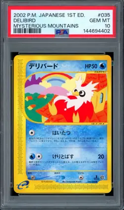 PSA 10 Pokemon 2002 Japanese Mysterious Mountains 1st Edition Delibird #035 - Image 1