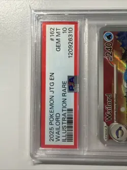 PSA 10 Wailord 162/159 Illustration Rare Pokemon Journey Together - Image 2