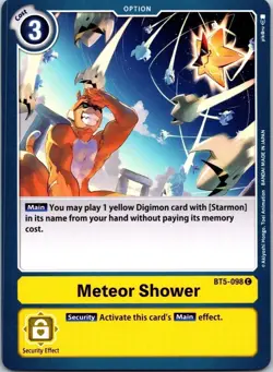 Meteor Shower BT5-098 Black Common Option Digimon Card CCG - Image 1