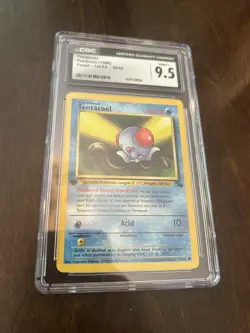 1999 Pokemon Fossil 1st Edition #56 - Tentacool CGC 9.5 - Image 1