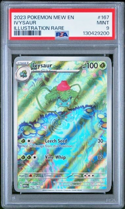2023 Pokemon Ivysaur 167/165 Scarlet Violet 151 Illustration Rare Holo PSA 9 167 - Image 1