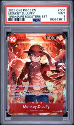 2024 ONE PIECE PROMOS TREASURE BOOSTERS SET #006 MONKEY D. LUFFY PSA 9 - Image 1