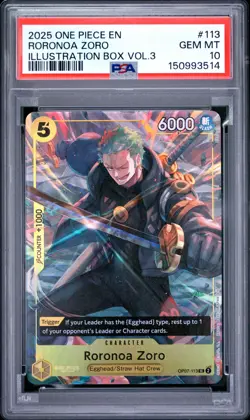 Roronoa Zoro Illustration Box Vol. 3 OP07-113 One Piece Promo PSA 10 - Image 1