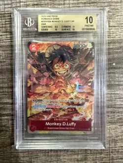 2022 One Piece Romance Dawn Monkey D. Luffy OP01-024 BGS 10 PRISTINE - Image 1