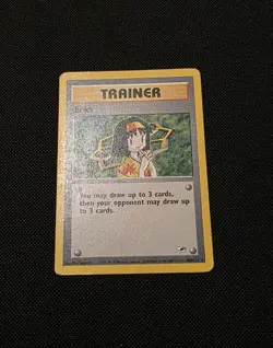 Pokemon TCG Erika 100/132 Gym Heroes Rare Regular Trainer Card - Image 2
