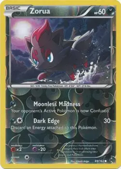 POKEMON CARD ZORUA REVERSE HOLO 89/162 NO 570 TRICKY FOX POKEMON TCG CCG - Image 1