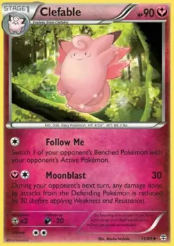 POKEMON CARD CLEFABLE 51/83 NO 036 FAIRY POKEMON TCG CCG - Image 1