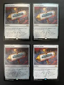 MTG- Cursed Totem x4 - MH2 (Three are FOIL) - Image 1