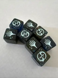 PLANECHASE 2009 PLANAR Blue Speckle w/Silver MTG Magic the Gathering Dice Die d6 - Image 2