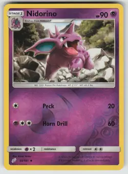 Nidorino 58/181 Uncommon Team Up Pokemon Reverse Holo Near Mint - Image 1