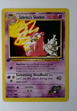 Excellent pokemon sabrina's slowbro 1st edition 60 Gym Heroes - Image 1