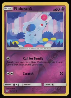 NIDORAN F 54/181 COMMON TEAM UP POKEMON REVERSE HOLO LP - Image 1