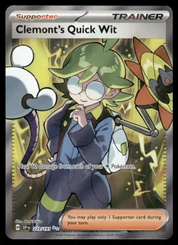 Pokemon Cards Clemont's Quick Wit 229/191 Surging Sparks Ultra Rare NM - Image 1