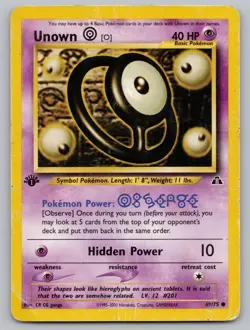 Unown [O] 69/75 Common Neo Discovery Pokemon 1st Edition HP - Image 1