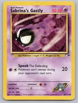 Sabrina's Gastly 93/132 Common Gym Heroes Pokemon Unlimited HP - Image 1