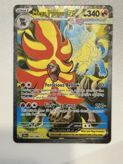Pokemon Mega Pyroar ex 99/86 Full Art Double Ultra Rare Chaos Rising ME04 NM - Image 1