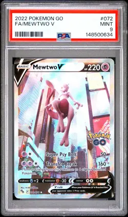 2022 Pokemon GO FA/MEWTWO V MINT 072/078 PSA 9 POKEMON TCG - Image 1