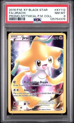 PSA 8 Pokemon 2016 XY Black Star Promo Jirachi Full Art #XY112 Mythical P.M COLL - Image 1