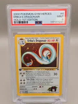 2000 POKEMON GYM HEROES HOLO #4 ERIKA'S DRAGONAIR PSA 9 - Image 1