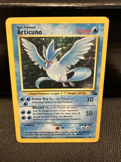 Pokemon TCG Articuno Fossil Holo Unlimited Rare Card 2/62 MP Condition - Image 1