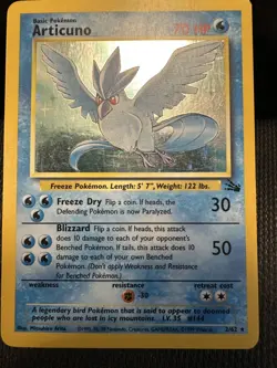 Pokemon TCG Articuno Fossil Holo Unlimited Rare Card 2/62 MP Condition - Image 3