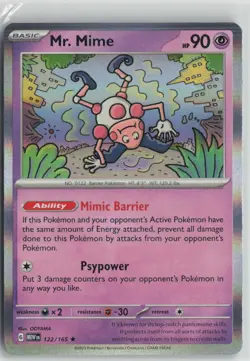 Mr. Mime 122/165 Rare 151 Pokemon Holo Near Mint - Image 1